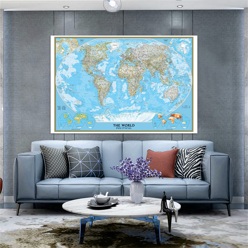 Star Map Poster - English World Map Poster Classic Political