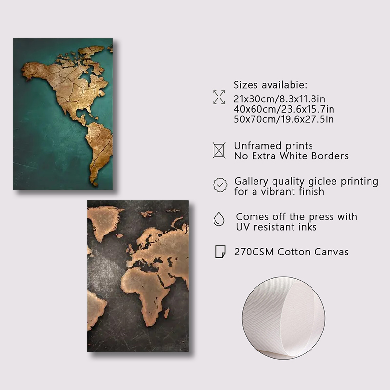 Retro World Map 3pcs/set Canva - огляд і ціна Star Map Poster
