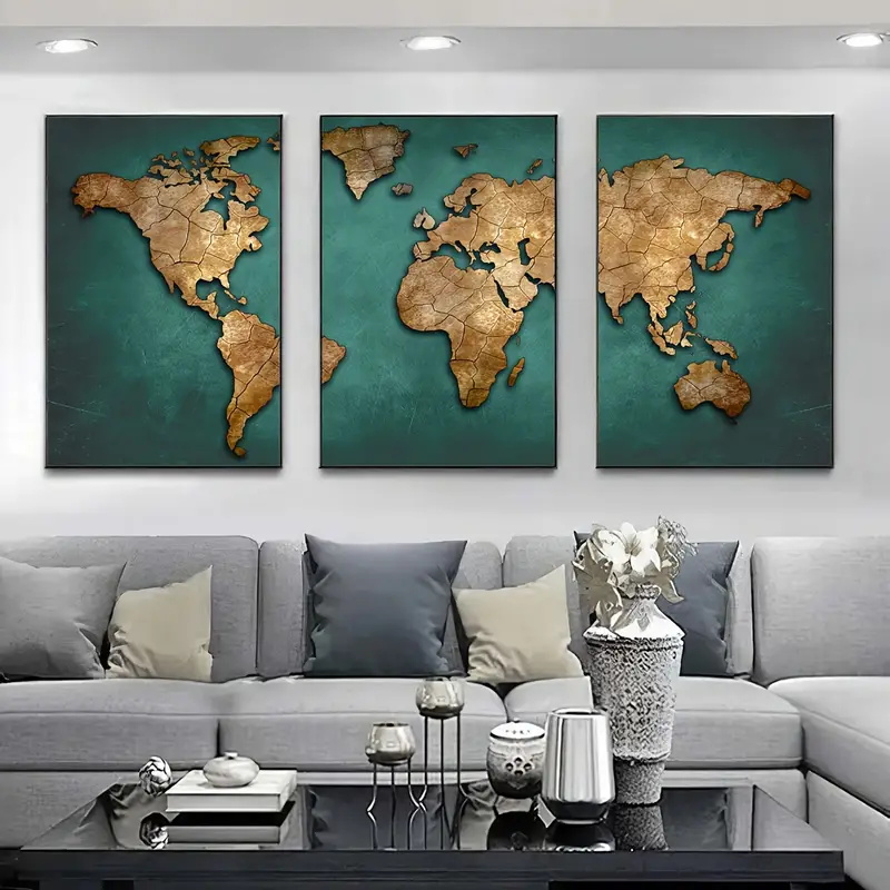 Retro World Map 3pcs/set Canva - огляд і ціна Star Map Poster
