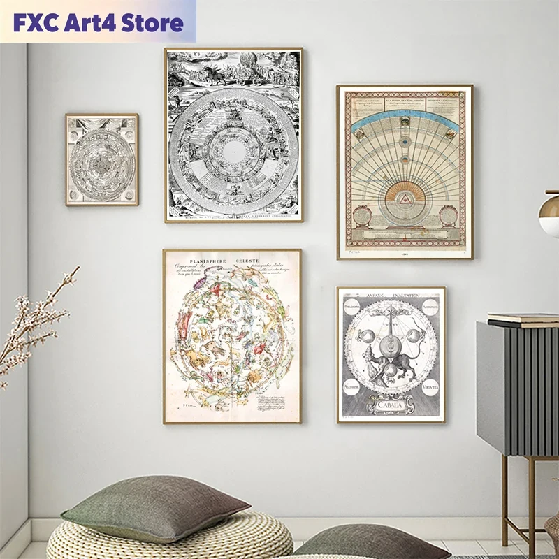 Frameless Vintage Astrological - огляд і ціна Star Map Poster