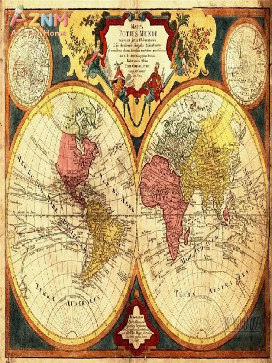 Vintage World Map Canvas Print - огляд і ціна Star Map Poster